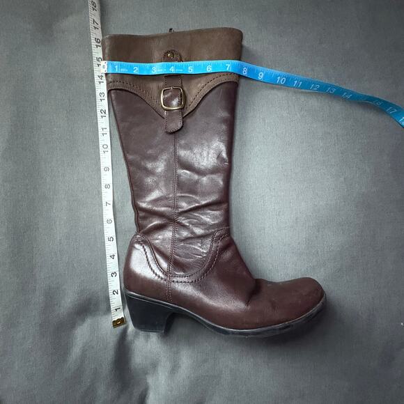 Clarks Brown Leather Riding Boot 8.5M Distressed Equestrian DarkAcademia - Picture 7 of 7